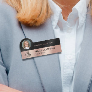 ロゴフォトプロフェッショナルフェイクバラ金ゴールドブラック 名札