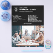 ロゴフォトQRブラックマーケティングクリエイティブ事業 チラシ (シングル)