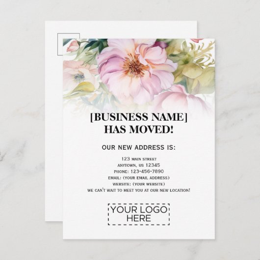 ロゴフラワーズビジネスの動きのお知らせ ポストカード (正面/裏面)