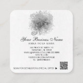 *~*ロゴフローラフラワーぶら下がったズPetuniaポットQR スクエア名刺 (裏面)