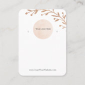 ロゴフローラリーフBohoイヤリングディスプレイカード 名刺 (正面)