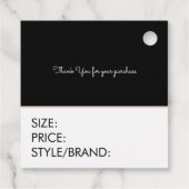 ロゴブティックアパレルサイズプライスつるラベル フェイバータグ (裏面)