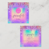 ロゴブティックショップグリッタードリップホログラフ スクエア名刺 (正面/裏面)