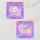 ロゴブティックショップグリッタードリップホログラフVIP スクエア名刺 (正面/裏面)