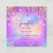 ロゴブティックショップグリッタードリップホログラフVIP スクエア名刺 (裏面)