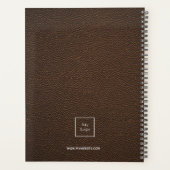 ロゴブラウンレザーモノグラムイニシャル事業 プランナー手帳 (裏面)