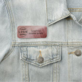 ロゴブラシ付きラジアルバラ金ゴールド名タグ 名札 (インサイチュ)