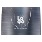 ロゴブラシ石板アイアンメタルXL紙ショッピングBa ラージペーパーバッグ (正面)