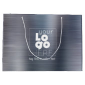 ロゴブラシ石板アイアンメタルXL紙ショッピングBa ラージペーパーバッグ (裏面)