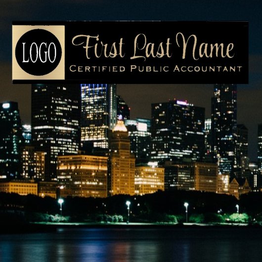 ロゴブラックと金ゴールドオフィスのドアシンボルや象徴名プレート サインプレート