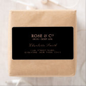 ロゴブラックピンクローズ金ゴールド差出人住所ラベル ラベル (インサイチュ)