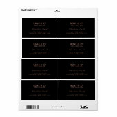 ロゴブラックピンクローズ金ゴールド差出人住所ラベル ラベル (フルシート)