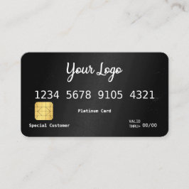 ロゴブラック紙吹雪クレジットカード 名刺