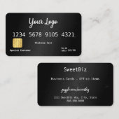 ロゴブラック紙吹雪クレジットカード 名刺 (正面/裏面)