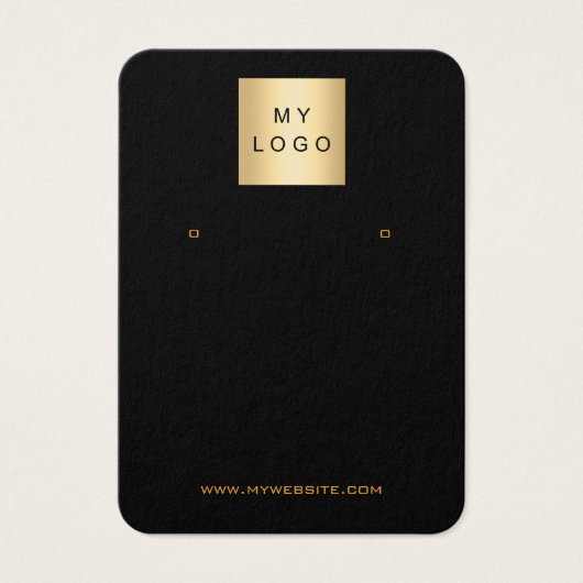 ロゴブラック金ゴールドイヤリングジュエリー写真QRディスプレイ (正面)