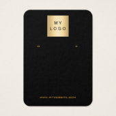 ロゴブラック金ゴールドイヤリングジュエリー (正面)