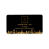 ロゴブラック金ゴールドシティskylineビジネス実在エステート ラベル (正面)