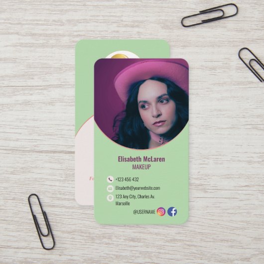 ロゴブランディングモダンメイクアップアーティスト名刺 名刺 (正面/裏面インサイチュ)