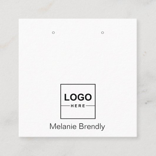 ロゴブランドジュエリーイヤリングディスプレイビジネスカード スクエア名刺 (正面)