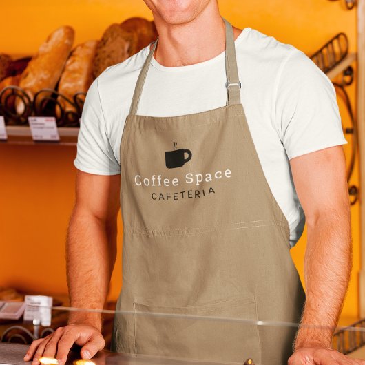 ロゴブランドビジネス名カスタムブラウン エプロン