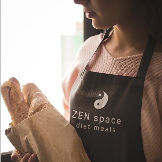 ロゴブランドビジネス名カスタムブラックエプロン エプロン