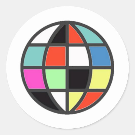 ロゴブランド(編集可能なグローブイメージ) ラウンドシール (正面)