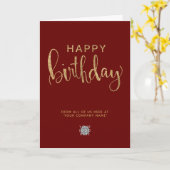 ロゴブルゴーニュエレガントフェイク金ゴールドハッピーバースデー カード (黄色い花)