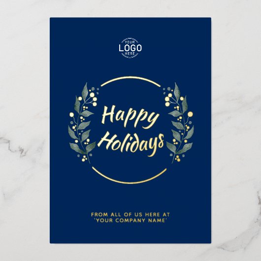 ロゴブルービジネスホリデー2023カレンダーカード 箔招待状 (正面)