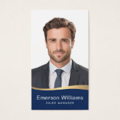 ロゴブルーフェイクゴールデンウェーブ写真ロゴQRコード (正面)