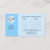 ロゴブルー歯科医アポイントメント名刺 予約カード (裏面)