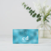 ロゴブルー海シーメタリックモノグラム 名刺 (スタンド正面)