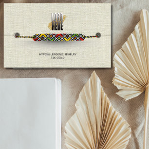 ロゴブレスレットディスプレイベージュリネンの名刺 名刺