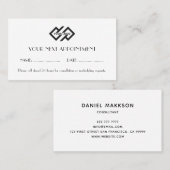 ロゴプロフェッショナルアポイントメントカード 予約カード (正面/裏面)