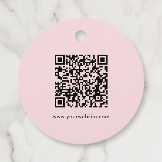 ロゴプロフェッショナルビジネスピンクQRメッセージカード フェイバータグ (裏面)