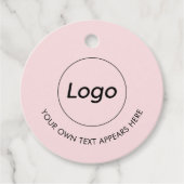 ロゴプロフェッショナルビジネスピンクQRメッセージカード フェイバータグ (正面)