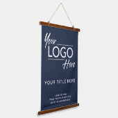 ロゴプロフェッショナルビジネスブルー 吊り下げ型タペストリー (傾斜あり)