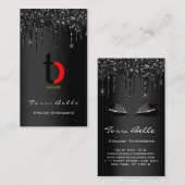 ロゴプロフェッショナルブラックドリップグリッターまつ毛ジーナ 名刺 (正面/裏面)