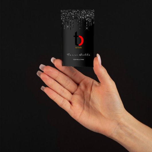 ロゴプロフェッショナルブラックドリップグリッターまつ毛ジーナ 名刺