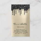 ロゴプロフェッショナルブラックドリップグリッターコンサルティング 名刺 (裏面)