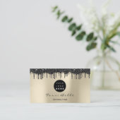 ロゴプロフェッショナルブラックドリップグリッターコンサルティング 名刺 (スタンド正面)