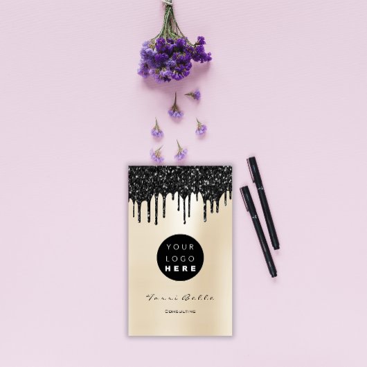 ロゴプロフェッショナルブラックドリップピアリーコンサルティング 名刺