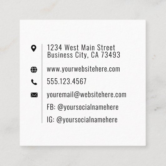 ロゴプロフェッショナルミニマル スクエア名刺 (裏面)