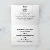 ロゴプロモビジネスブルー雪だるまボードクリスマスクリスマス シーズンカード (内部)