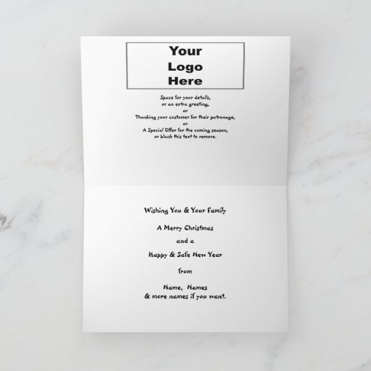 ロゴプロモーションビジネス小妖精や小人メリークリスマス20XX シーズンカード (内部)