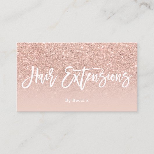 ロゴヘアタイポグラフィ赤面バラ金ゴールドグリッター 名刺 (正面)