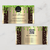 ロゴヘアメイクアップ爪、 ネイルドリップスパQRコードドリップ 名刺 (正面/裏面)