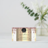 ロゴヘアメイクアップ爪、 ネイルドリップスパQRコードホワイト 名刺 (スタンド正面)