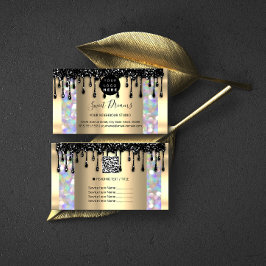 ロゴヘアメイクアップ爪、 ネイルドリップスパQRCodeホログラフ 名刺