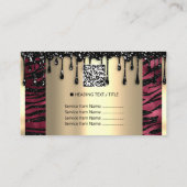 ロゴヘアメイクアップ爪、 ネイルドリップスパQRCode Burgundy 名刺 (裏面)