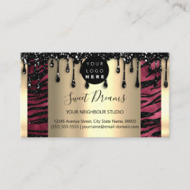 ロゴヘアメイクアップ爪、 ネイルドリップスパQRCode Burgundy 名刺